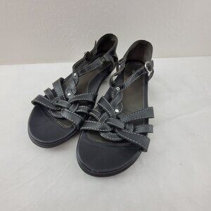 Dansko Strappy Sandals Women's 36 Black on Black Leather Adjustable